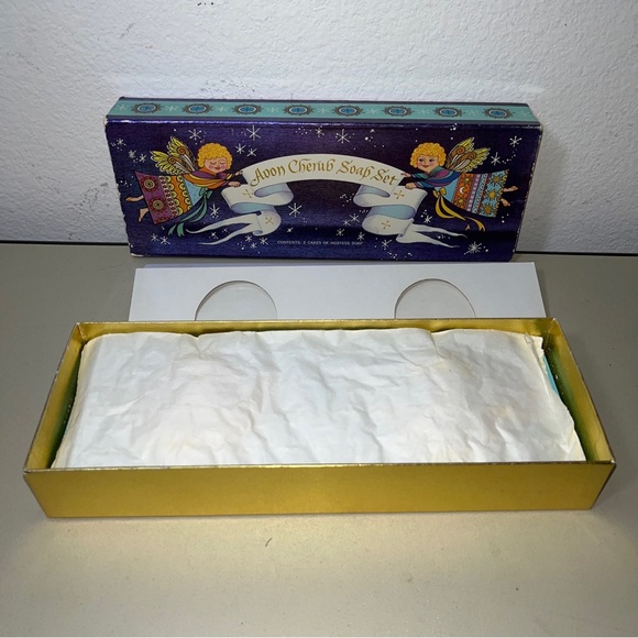 Vintage Avon Cherub Hostess Soap Set of 2 Angels Angelic Babies In Original Box - Picture 2 of 7